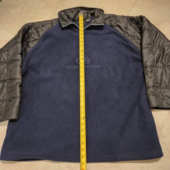 VTG Y2K GODBODY Mens L Large Pullover Fleece 1/4 Zip Hybrid Jacket Embroidered - Picture 6 of 9
